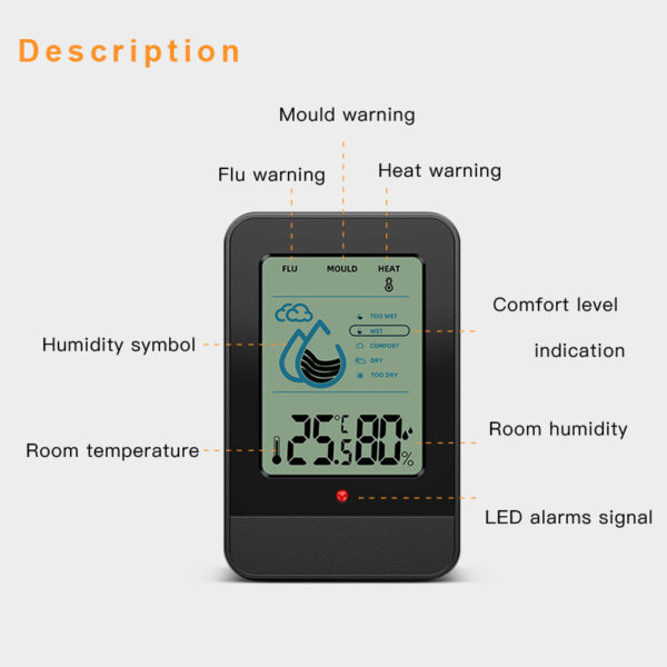 Mould warning Hygrometer thermometer